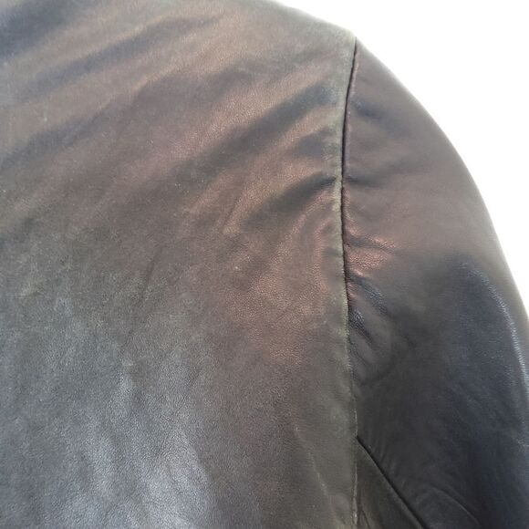 KC Collections black button front leather jacket - Picture 12 of 17